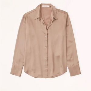 Abercrombie satin long sleeve in light brown